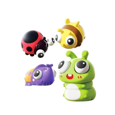 Creative Kids Decompression Burst Eye Dragon Pinch Stress Relief Cartoon Insect Animal Color Cognition Wholesale Gift Toys