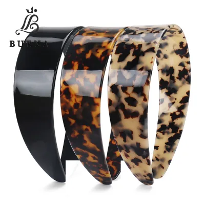 Classic Leopard Print Tortoiseshell Color Women Hairband High-quality 3mm Thick 4cm Wide France Acetate Headband