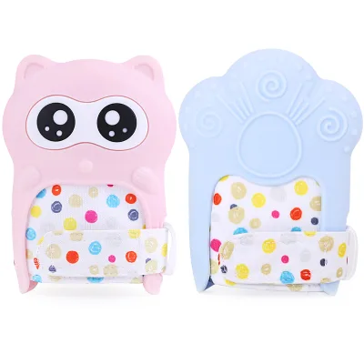 Wholesale Infant Waterproof Newborn Custom Chew Silicone Baby Teething Glove, Teether Mitten for Baby