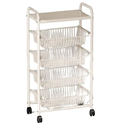 Custom Standing Steady Metal 3-layer Kitchen Storage Back Shelf with 360 Swivel Wheels