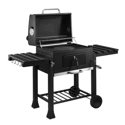 Multi-Functional Barbecue Grills Adjustable Height Trolley Grill Household Charcoal Barbecue Grill