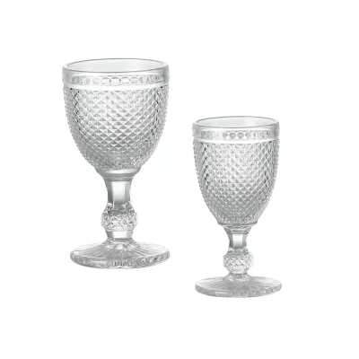 Retro Embossed Glass Cup with Dense diamond Pattern