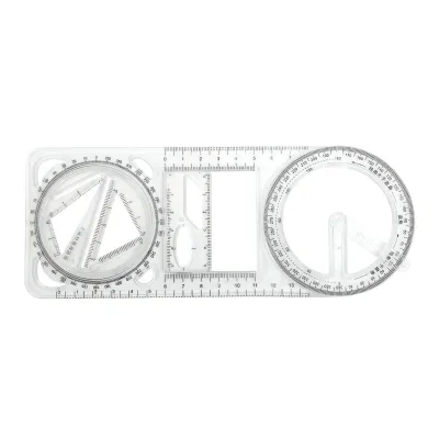 Transparent Plastic Ruler Stationery Set for School Geometry Math & Measuring Tool
