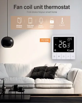 Digital Thermostat LCD VA Screen Thermostat Fan Coil Air Conditioner Panel Switch FCU Thermostat Temperature Controller