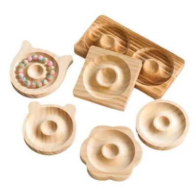 Cheap Eco-Friendly Polished DIY Bracelet Combo Wooden Jewelry Making Beading Mat Beads Design Board Tray for Home