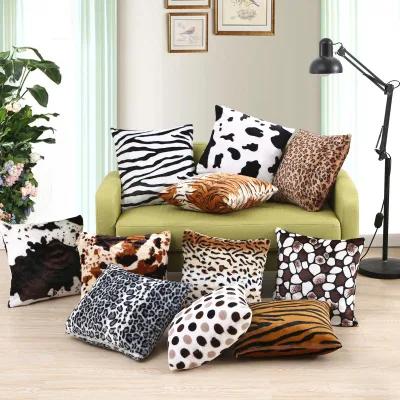 Premium Quality Nordic  Living Room Pillows Leopard Print Custom Home Decor Soft Plush Bed Sofa Throw Pillow for Sale