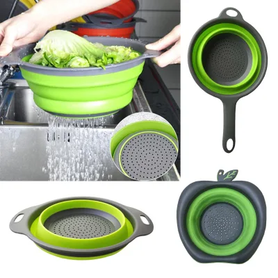 Multifunction Large or Small Option Collapsible Over the Sink Colander Strainers Kitchen Vegetable & Fruit Collapsible Colander