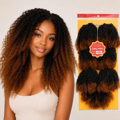 7x Durable Protein-Threaded Silk Wigs Cross-Border Short Curly Hair Wefts African Exoticism Small-Loop Hair Weaving
