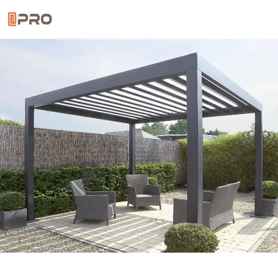 Skypoly Outdoor Bioclimatic Aluminium Pergola for Roof Sunshade with Arch Alloy Frame LED Optional Accessories