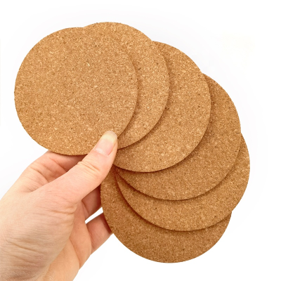 Factory Wholesale Eco-friendly Round Desk Cork Mat 100*4mm Cork Pads & Cup Mat Non Slip Personalized Coaster Cork