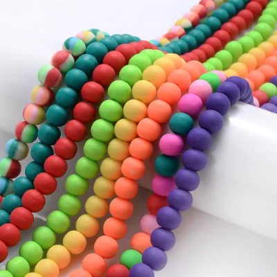 Wholesale Loose Spacer Beads Polymer Clay Beads for Make Jewelry Round DIY 8mm Sold Per 15 Inch Strand 932820
