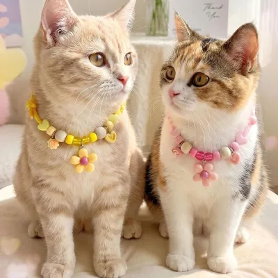 Pet Cat Dog Collars Plastic Cartoon Adjustable Pastel Macaron Hues Boost Repel Insects