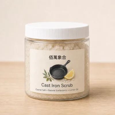 Natural Cast Iron Scrub Coarse Salt Cleaner for Skillets Carbon Steel Woks Dutch Ovens BBQ Grills