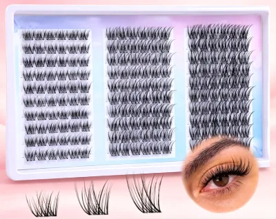 Popular Wispy Lash Clusters CC Curl DIY Eyelash Extension Kit Individual Lashes 180Pcs 10 12 14mm Semi Hand Made