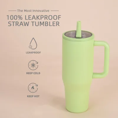 Stainless Steel Tumbler with Handle with Straw Lid Sports Leak Proof Gift Set Insulated Vacuum Tumbler Custom logo BPA Free