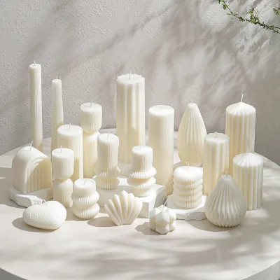Cross-border Style Handmade Soybean Mixed Wax Cylindrical Luxury Nordic Style Aromatherapy Advanced Sense Home Wedding Candle
