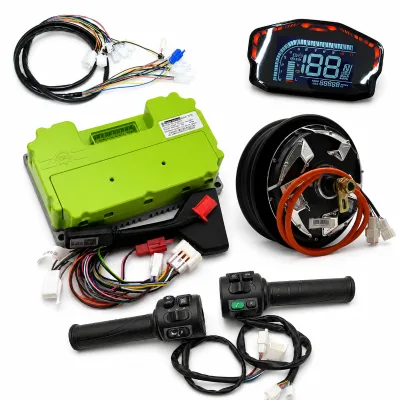 QSMOTOR 10 V4 1500W 40H with Fardriver ND72260 Controller and DKD LCD, Complete Wiring Harness and Throttle Switch Kit