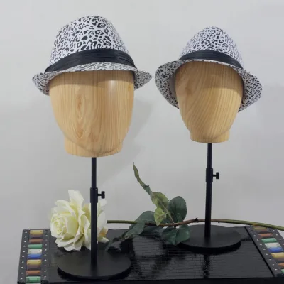 New product wig hat display fiberglass art wooden mannequin head
