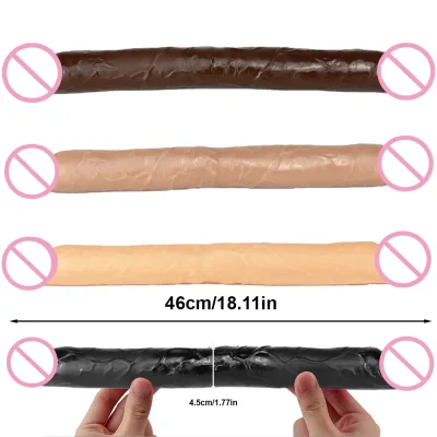 Hot Sale Realistic Feel Dildos Female Double Ended Dildo Double Sided 14.5 Inches Dildo Masturbator Adult Sex Products