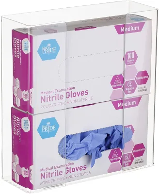Acrylic Glove Dispenser, Double Box Capacity Acrylic Glove Holder