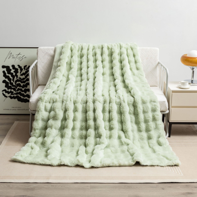 Blanket for Couch Bed Soft Plush Blanket for Sofa Thick Heavy Warm Cute Bubble Blanket for Home