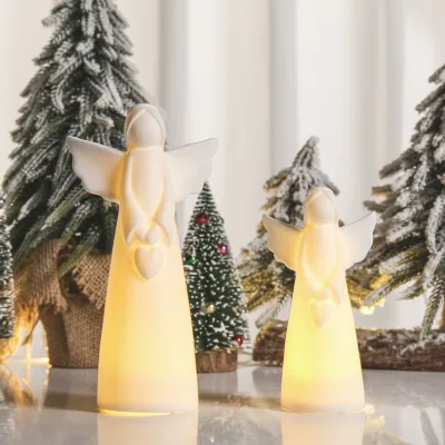 Christmas Angel Led Lights Lucky Craft Modern Decor Home Porcelain Nordic Ornament