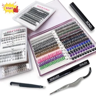 Fully Customized Factory Black Clear Band Cluster Segmented DIY Lash Strips