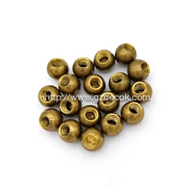 Metal Ball Factory OEM Customized 18mm Brass Ball Threaded with M8 Tapped Hole