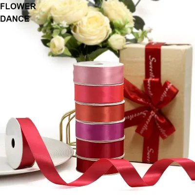 Silk Double Faced Satin Ribbon Polyester Christmas Gift High Quality Custom 4Cm Solid Color Satin Ribbon