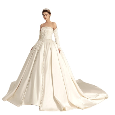 OEM ODM Modern Wedding Dress Ivory Elegant Bridal Evening Wedding Gown