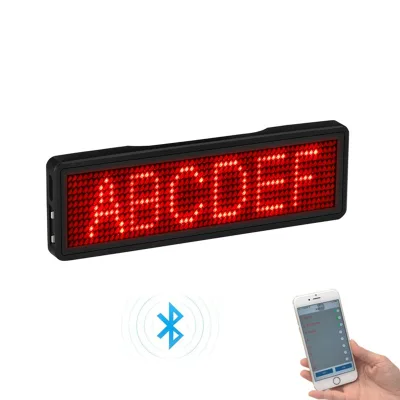 Multiple Languages Automatic Scrolling Moving DIY Message Text LED Display Wireless Control Small Name Badge Light Magnetic