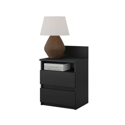 Modern Extra Wide Bedside Table with Open Shelf Wood Bedroom Furniture for Home & Hotel Stylish Living Room Storage Solution