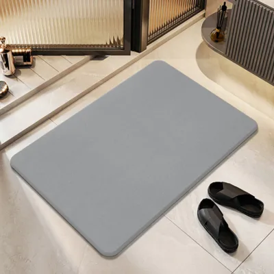 Diatomaceous Earth Floor Mat-Square Modern Minimalist Design Mildew-Resistant Antibacterial Quick-Drying Water-Absorbent for
