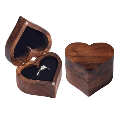 Heart Shaped Engagement Ring Holder Small Personalized Ring Storage Box for Wedding Ceremony