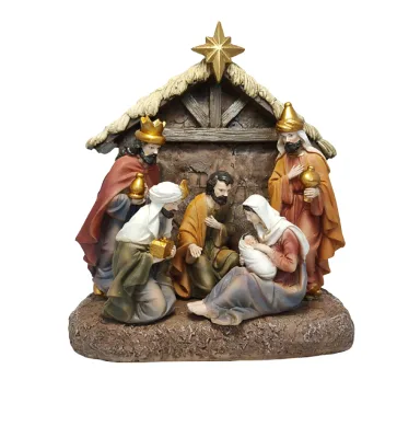 Christmas Indoor the Real Life Nativity Scene ; Christmas Nativity Set with Resin Nativity Figures