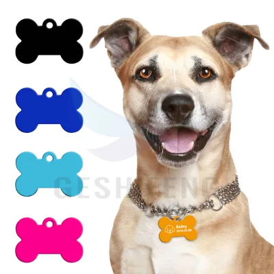 Cheap Multicolor Aluminum Custom Logo Bone Shape Blank Dog Collar Tags Wholesale