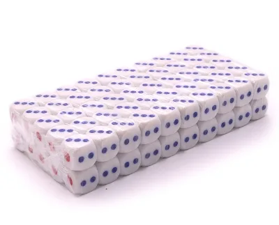 12MM Square Corner Dice White Full Black Dot Mahjong Dice D6 AcrylicTabletop Game Games Dice Set