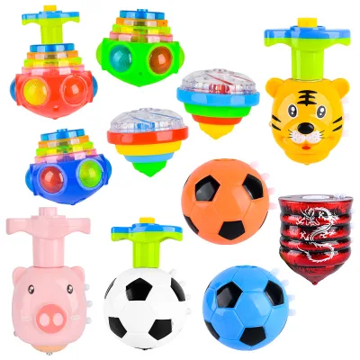 LED Glow Light up Flashing Ufo Spinning Tops with Gyroscope Novelty Bulk Toys Light-Up Birthday Party Favors