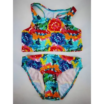 Custom logo 2 PCS cute printing girls swimwear for children