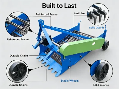 Mini Potato Harvester Tractor Attachment for Compact Utility Tractors