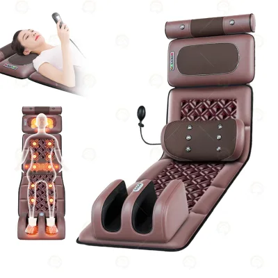 Foldable Adjustable Multifunctional Full Body Massage Cushion Mat Heat Electric Heated Vibrating Shiatsu Massage Mattress