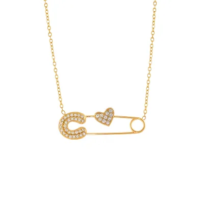 Mili Diamond-Encrusted Zircon 18K Gold-Plated Bamboo Chain Stainless Steel Women's Minimalist Versatile Jewelry