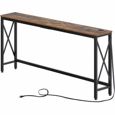 Custom Living Room Modern Sofa Table Entryway Long Console Table With Power Outlet bar Cabinet