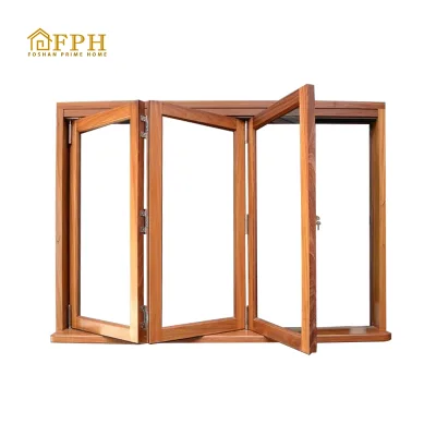 High Insulated Aluminum Tempered Glass Exterior Bi Fold Windows