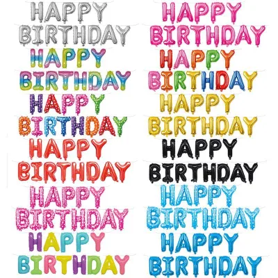 17 Inch American Version HAPPY BIRTHDAY English Letter Happy Birthday Aluminum Foil Balloon Set