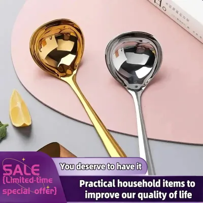 Stainless Steel Thickening Spoon Long Handle Hotel Hot Pot Spoon Soup Ladle Home Kitchen Essential Tools