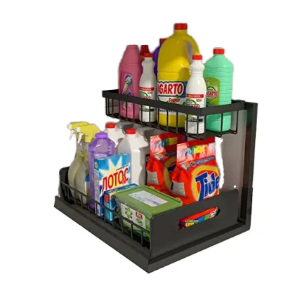Under Sink Organizer, Pull Out Cabinet Organizer 2 Tier Slide Out Sink Shelf Cabinet Storage Shelves, Under Sink Storage