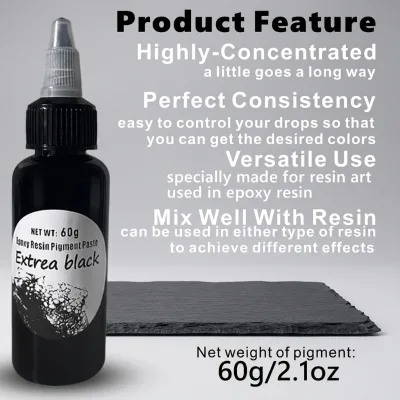 60g Squeeze Bottle Ocean Black Pigment Paste Opaque Paper for Wave Lacing Effect Made in China