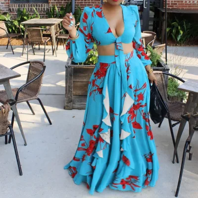 China Wholesale Two Piece Skirt Set Two Piece Set Women Clothing Summer Crop Top and Skirt Two Piece Set