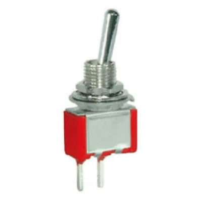 MTS Mini Toggle Switch SPST 2P 2Pin ON-ON / OFF-(ON) Toggle Switch 1/4-40 Thread Panel Mount 6A Small Toggle Switch